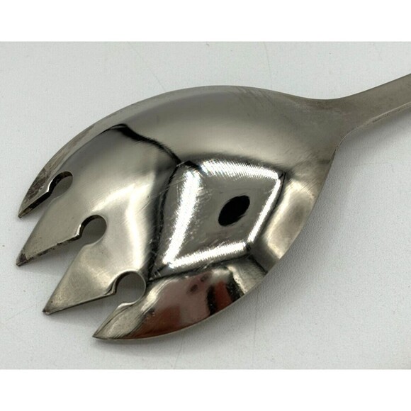 Vintage Silver Plated Salad Serving Fork (Spork) and Spoon Made in Italy 9” - Picture 15 of 15
